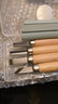 多高（ineless）雕刻刀套裝木刻刀 美工刀木工工具篆刻刀橡皮章雕刻刀具手工木雕刀 4支裝+收納盒+3根磨刀石 曬單實(shí)拍圖