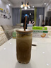 星巴克豹紋咖調系列三角底造型玻璃杯配吸管塞530ml高顏值水杯七夕禮物 曬單實拍圖