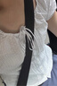優衣庫麻混紡U領襯衫/短袖女裝/襯衣空調衫483892 01 乳白色 S 曬單實拍圖