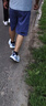 阿迪達斯（adidas）短褲夏季男戶外休閑百搭短褲顯瘦松緊腰梭織運動五分褲 藍/白 XL 曬單實拍圖