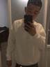 羅蒙（ROMON）衛(wèi)衣男士春秋季純色簡約圓領(lǐng)休閑長袖T恤打底衫上衣服 黑色XL 曬單實拍圖