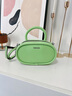 天美意（TEENMIX）女包牛皮包馬卡龍色系手提包ins潮流單肩斜挎包生日禮物送女友 蘋(píng)果綠 曬單實(shí)拍圖