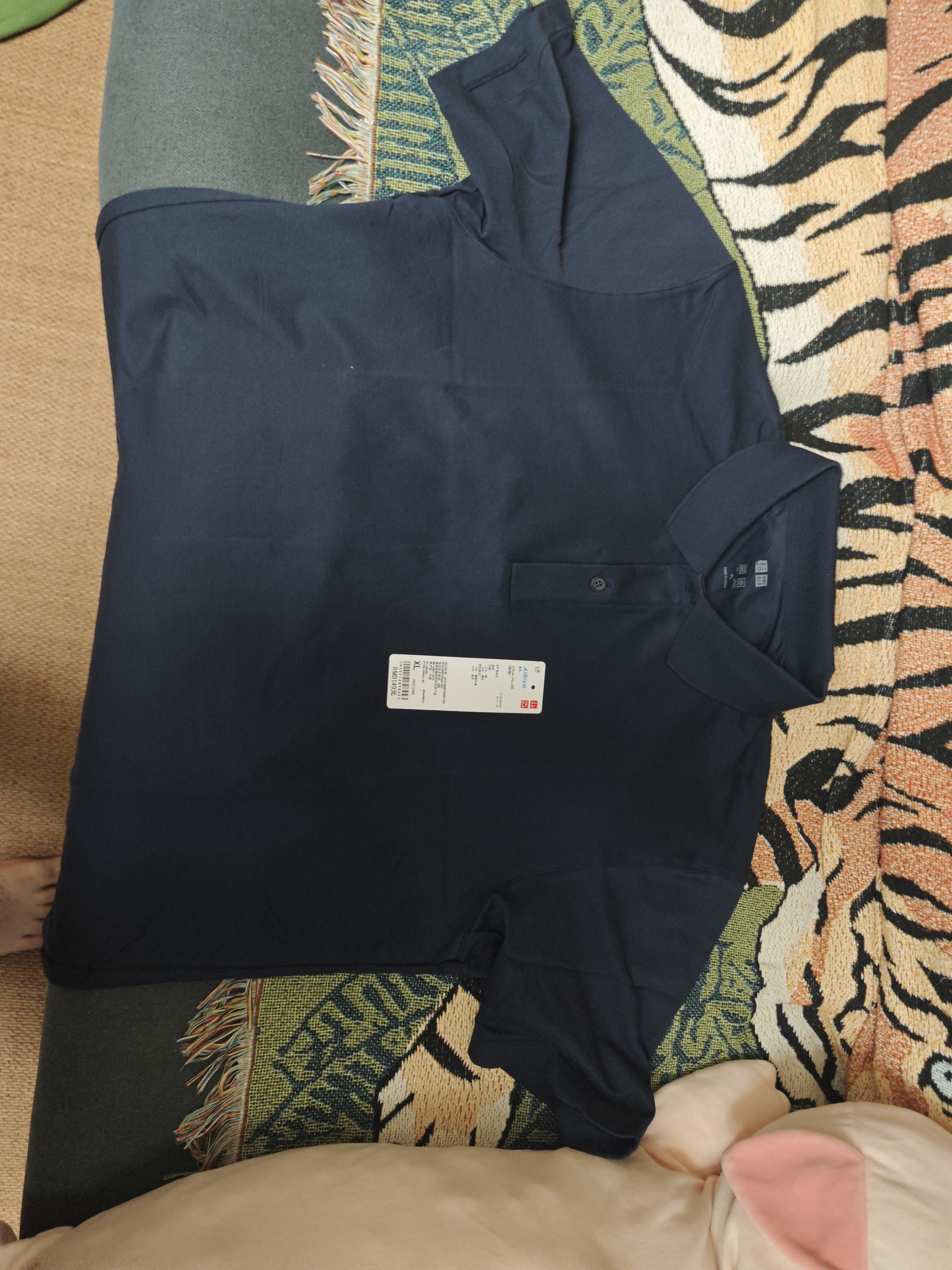 優(yōu)衣庫(kù)AIRism POLO衫/短袖男裝女裝T恤26春夏新款482302 69 藏青色 XL 曬單實(shí)拍圖