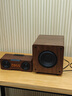 國立M8C木質超重低音炮藍牙音箱大功率家用電腦桌面音響帶時鐘可插卡U盤收音機 低音炮加藍牙音箱【深棕木色】 曬單實拍圖