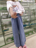 藍(lán)貝妮童裝女童套裝夏季兒童衣服洋氣服裝闊腿褲短袖中大童女裝女孩夏裝 白色字母 150 碼建議身高140CM 曬單實(shí)拍圖