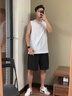 莫代爾50支莫代爾男士背心男夏季輕薄款無痕寬肩運動大碼打底衫背心白色 曬單實拍圖