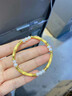 翠玉亭 黃金手鏈足金999磨砂竹節半手鐲淡水珍珠硬金彎管竹子白貓眼手鐲 白貓眼竹節手鏈約4.3g-4.5g 備注身高體重 曬單實(shí)拍圖