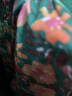 犁人坊复古碎花连衣裙女夏季新款圆领法式抽褶收腰显瘦气质茶歇裙 43深绿3 M 实拍图