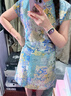 三吉黑花【知音】新中式天絲莫代爾旗袍女2026新款連衣裙子短裙潮 彩鳶 現貨 M 曬單實拍圖
