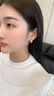APM Monaco楊紫同款LOVE交織摩斯密碼耳環(huán)送女友七夕情人節(jié)禮物 【順豐速達(dá)】白色與玫瑰色-(長1.7cm，寬0.7cm) 曬單實(shí)拍圖