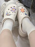Jeep吉普涼鞋軟底兩穿半拖鞋女鞋白色潮流風(fēng)防滑增高鞋情侶貼花洞洞鞋 米色 升級款 39-40 標準運動(dòng)鞋碼 曬單實(shí)拍圖