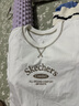 斯凱奇（Skechers）七夕2026夏季新款女寬松針織短袖T恤棉感正肩印花休閑流行上衣 棉花糖白/0074 M 曬單實拍圖