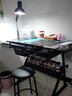 諾特伯克 玻璃亞克力可升降電腦桌可調角度繪畫(huà)繪圖桌設計師工作臺 經(jīng)典款【純真G】（ 玻璃）（左副板含燈含凳套餐 曬單實(shí)拍圖