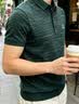 羅蒙男裝2026夏季短袖T恤男翻領速干半袖體恤衫男上衣 墨綠色 2XL 曬單實拍圖