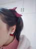 早紀新款黑色大蝴蝶結發(fā)夾女發(fā)卡頭飾網(wǎng)紅發(fā)繩紅色頭繩發(fā)飾 虞書(shū)欣酒紅發(fā)繩 曬單實(shí)拍圖