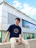 幕后英雄森系短袖t恤男士夏季新款港風(fēng)潮流潮牌簡(jiǎn)約純棉半袖 水墨藍 XL(170-180CM.70-80KG) 曬單實(shí)拍圖