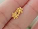 六福珠寶足金梔子花黃金耳釘耳飾送禮 計價 G01G0027DS 1.01克(含工費100元) 配硅膠耳堵 曬單實拍圖