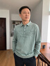 JEEP SPIRIT2026秋季新款男士翻領(lǐng)長(zhǎng)袖T恤純色polo衫商務(wù)休閑百搭上衣男 豆綠色 M 身高162左右 曬單實(shí)拍圖