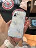 皮殼士 適用蘋果16Pro手機殼鏡頭全包防摔iphone17promax小清新金屬漆玻璃小龍文藝風輕奢高端女款保護套 金屬漆玻璃-遠峰藍+五葉手繩 蘋果16 曬單實拍圖
