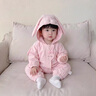 G.duck小黃鴨童裝新生兒衣服春秋季嬰兒沖鋒衣防風保暖連體衣寶寶外出服 圖片色 66cm 尺碼3-6個月(建議10-13斤) 曬單實拍圖