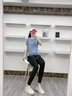范斯蒂克 運(yùn)動套裝女夏寬松健身服拼網(wǎng)舒適短袖跑步套裝戶外休閑瑜伽服女 藍(lán)色三件套 TC11211 M 曬單實(shí)拍圖