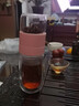 逗趣家 茶水分離杯保溫杯泡茶杯女士大容量雙層玻璃杯子便攜車(chē)載隨手杯辦公室透明花茶杯喝水杯 蜜桃粉310ml 曬單實(shí)拍圖