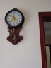 凯恩斯（KAIENSI） 挂钟客厅钟表欧式复古时钟摇摆石英钟表电波创意木质挂表家用 1340QL数字金属盘-进口丽.声机芯 12英寸 实拍图