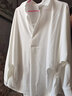 拓澀（TUOSE）襯衫女夏季韓版長(cháng)袖純色抗皺垂感寬松百搭休閑個(gè)性白襯衣 白色 4XL 曬單實(shí)拍圖