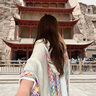 嬈蝶民族風(fēng)帶帽針織披肩女旅行百搭保暖多功能連帽斗篷彩色波浪外搭 米白色-店長推薦 曬單實拍圖