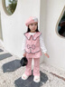A 21 FUNB女童春秋款套裝2026新款女寶寶洋派時(shí)髦春裝韓版兒童小香風(fēng)三件套 粉色+包包 110 cm 曬單實(shí)拍圖