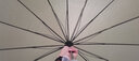 美度16骨直桿晴雨傘蓮花龍骨防風(fēng)雨傘長(cháng)柄傘晴雨兩用女大號半自動(dòng)傘 卡其色 曬單實(shí)拍圖