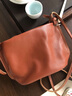 ANDSEEYOU品牌 真皮斜挎包 日系軟牛皮女士水桶包迷你小背包休閑單肩手機包 駝棕色 曬單實(shí)拍圖