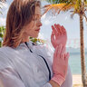 伯希和戶(hù)外防曬手套男女同款夏季薄款可觸屏防紫外線(xiàn)UPF50+透氣防滑手套 珊瑚粉 M 曬單實(shí)拍圖