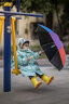 smally兒童雨衣外套防雨水全身一體式雨衣大童上學(xué)騎自行車(chē)雨衣長(cháng)款全身 戈森綠  XL（建議身高125-135cm） 曬單實(shí)拍圖