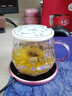 小北家水杯可愛耐熱玻璃杯女紫色辦公室ins風咖啡杯網(wǎng)紅花茶杯把手杯子 藍星花 400ml 1只 曬單實拍圖