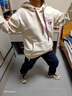 蔻蘭丹（KOULANDAN）連帽衛(wèi)衣女2025春秋冬新款韓版寬松刺繡中長款顯瘦學(xué)生上衣外套 卡其色 M 曬單實拍圖