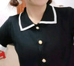 淺雖紅2025夏新款學(xué)院風(fēng)短款針織T恤少女風(fēng)撞色短袖上衣小清新針織衫XMJ 翻領(lǐng)學(xué)院風(fēng) 白色 均碼 (70-125斤可穿) 曬單實拍圖