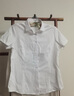 Aiyywa短袖襯衫女夏季職業(yè)裝冰絲白襯衣商務(wù)免燙工作服正裝銀行學(xué)生面試 純白色【方領(lǐng)】 38【108-118】 曬單實拍圖