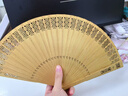 星羅宇 四川金絲楠木扇小葉楨楠滿(mǎn)水波紋中國風(fēng)扇子復古紅木工藝品 金絲楠小葉楨楠素面  21.5/24打開(kāi)38 曬單實(shí)拍圖