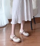 達芙妮法式瑪麗珍女鞋2025新款夏季淺口單鞋女晚晚風軟底粗跟高跟鞋皮鞋 杏色【舒適中跟3.5CM】 37 曬單實拍圖