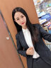 安依蓮小西裝套裝女格子秋冬款面試正裝職業(yè)裝女裝套裝經(jīng)理西服工作服 深灰西裝+褲子+藍(lán)襯衫 S 曬單實拍圖