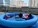 仕夕爍圓形充氣游泳池家用兒童寶寶小孩泳池加厚家庭超大折疊成人戲水池 (1-2人)經(jīng)濟(jì)套餐+蓋布 曬單實(shí)拍圖
