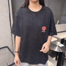 至唯 水洗做舊玫瑰短袖t恤男夏季美式痞帥潮牌潮流復(fù)古大碼半截袖體恤 JB5229水洗黑 XL【推薦120-135斤】 曬單實(shí)拍圖
