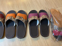 哲燁牛皮繡花夏季新款居家用男女四季室內軟底牛皮腳墊夏天真皮涼拖鞋 紫羅蘭 37-38 (260mm) 曬單實(shí)拍圖