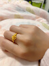 中國黃金（CHINA GOLD）黃金戒指女牡丹花送媽媽金戒指足金指環(huán)可調節送女友母親節禮物 牡丹花足金戒指（約3.7g） 曬單實(shí)拍圖