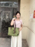 CLEVER & KETCH時(shí)尚大容量托特包包女包新款小眾設計百搭單肩包生日禮物送女友 綠色【配送掛件】 曬單實(shí)拍圖