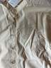 edition襯衫女夏新款小立領(lǐng)中短袖寬松棉布襯衣氣質(zhì)通勤小衫 淺卡其色 S/160 曬單實(shí)拍圖