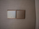 T&J電動窗簾開關(guān)自復(fù)位點動面板天基回彈式天棚遮陽簾卷簾百葉窗86型 一位窗簾回彈開關(guān)鎏金色HC2781 曬單實拍圖