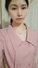 妍莉芬 長袖連衣裙女裝2025年春裝新款韓版中長款休閑時尚小個子裙子女 粉色 S 100斤以內(nèi) 曬單實拍圖