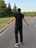 花花公子（PLAYBOY）短袖t恤男士polo領(lǐng)衫夏季無痕翻領(lǐng)冰絲上衣服中年寬松休閑男裝 黑色 XL 曬單實拍圖